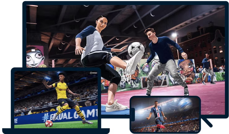 FIFA eri laitteiden ruuduilla.