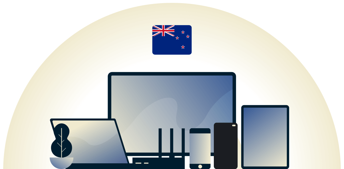 VPN de Nueva Zelanda que protege una variedad de dispositivos.