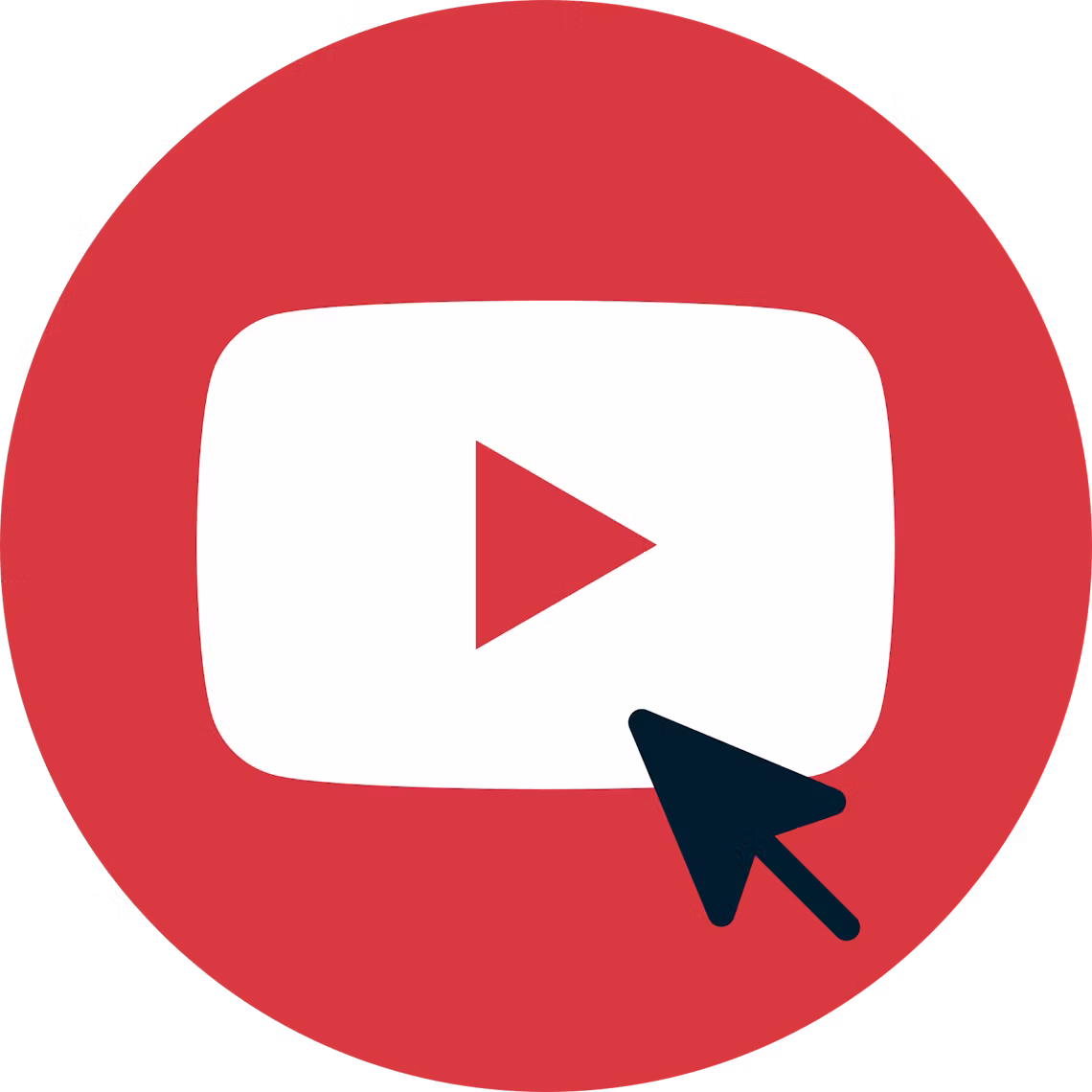 Kursori, joka on YouTuben Tilaa-painikkeen yll&auml;.